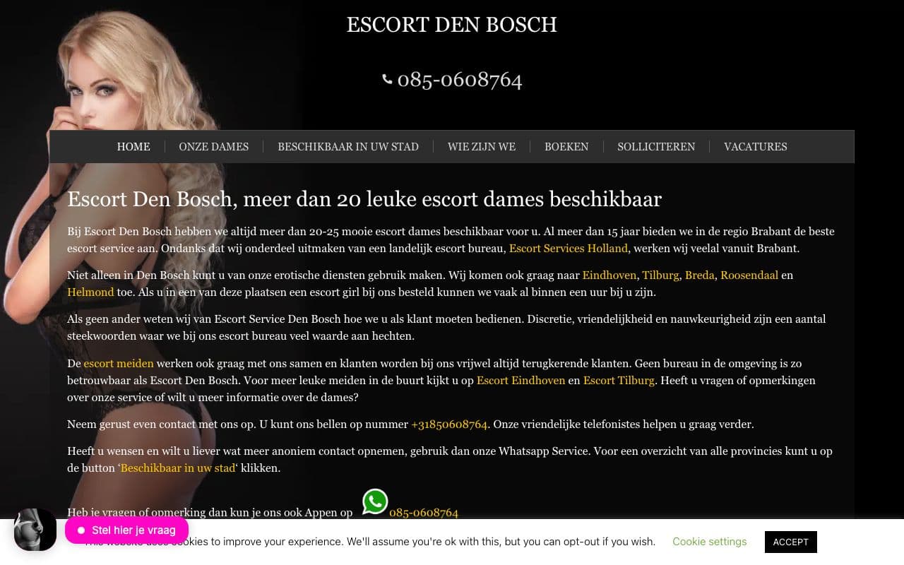 Escort Services 's-Hertogenbosch — Professionele escort service in 's-Hertogenbosch en omgeving.
