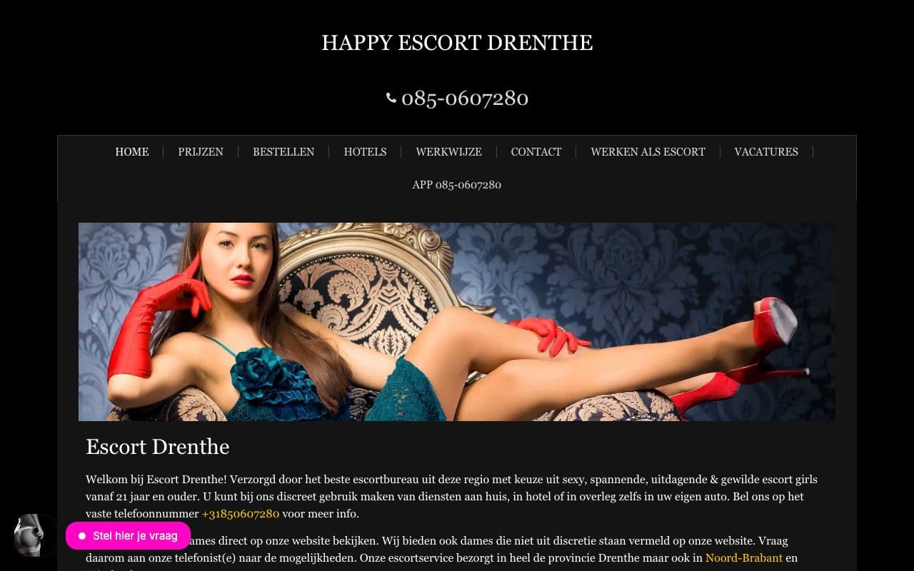 Happy Escort Drenthe — Escort service actief in heel Drenthe.