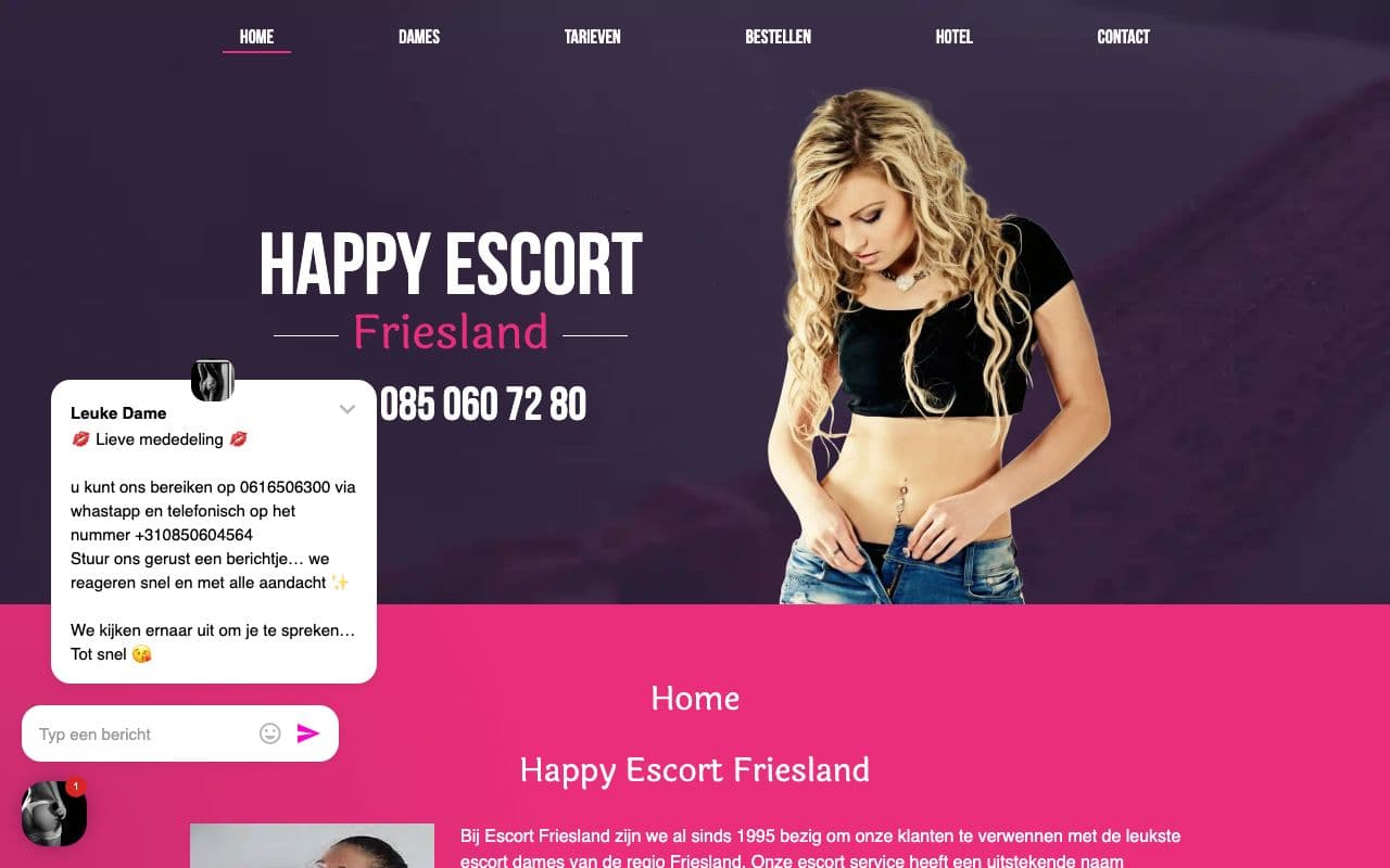 Happy Escort Friesland — Escort service actief in heel Friesland.