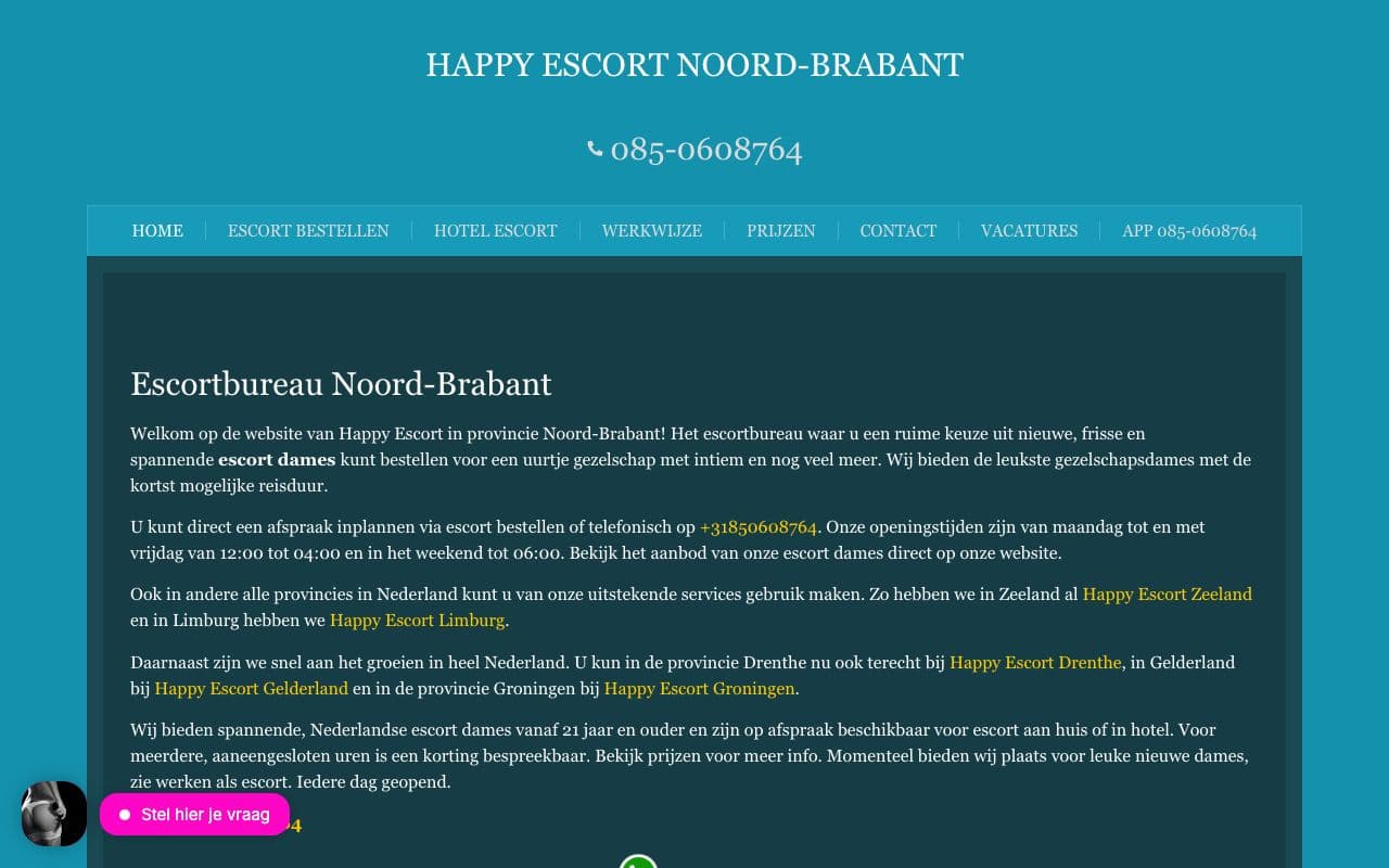 Happy Escort Noord-Brabant — Escort service actief in heel Noord-Brabant.