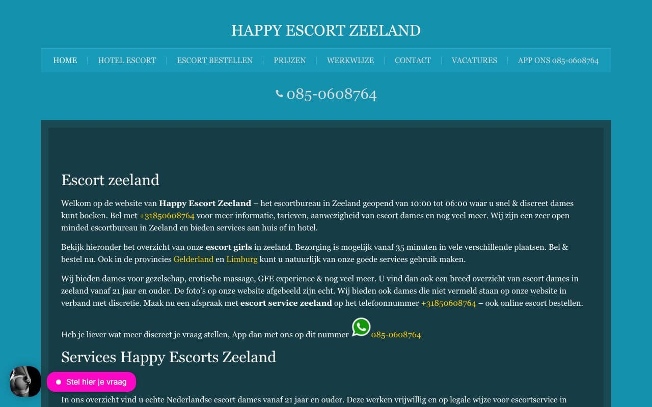 Happy Escort Zeeland — Escort service actief in heel Zeeland.