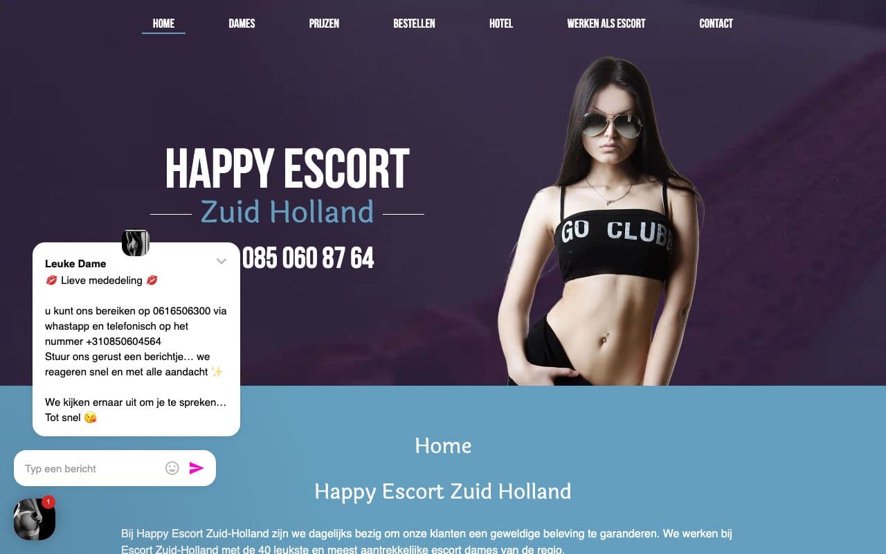 Happy Escort Zuid-Holland — Escort service actief in heel Zuid-Holland.