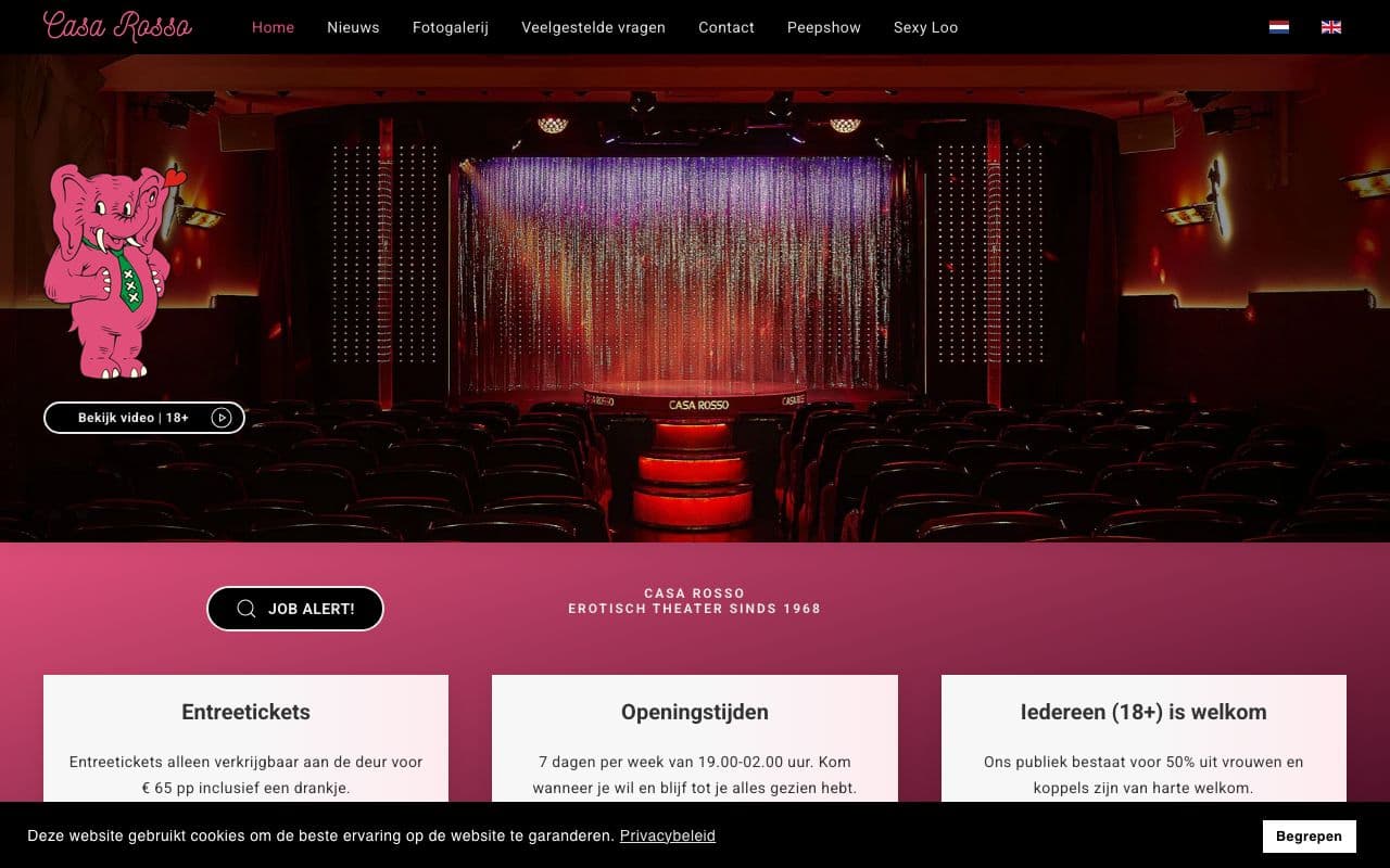Casa Rosso — Legendarisch erotisch theater in de Red Light District met 50+ jaar ervaring.