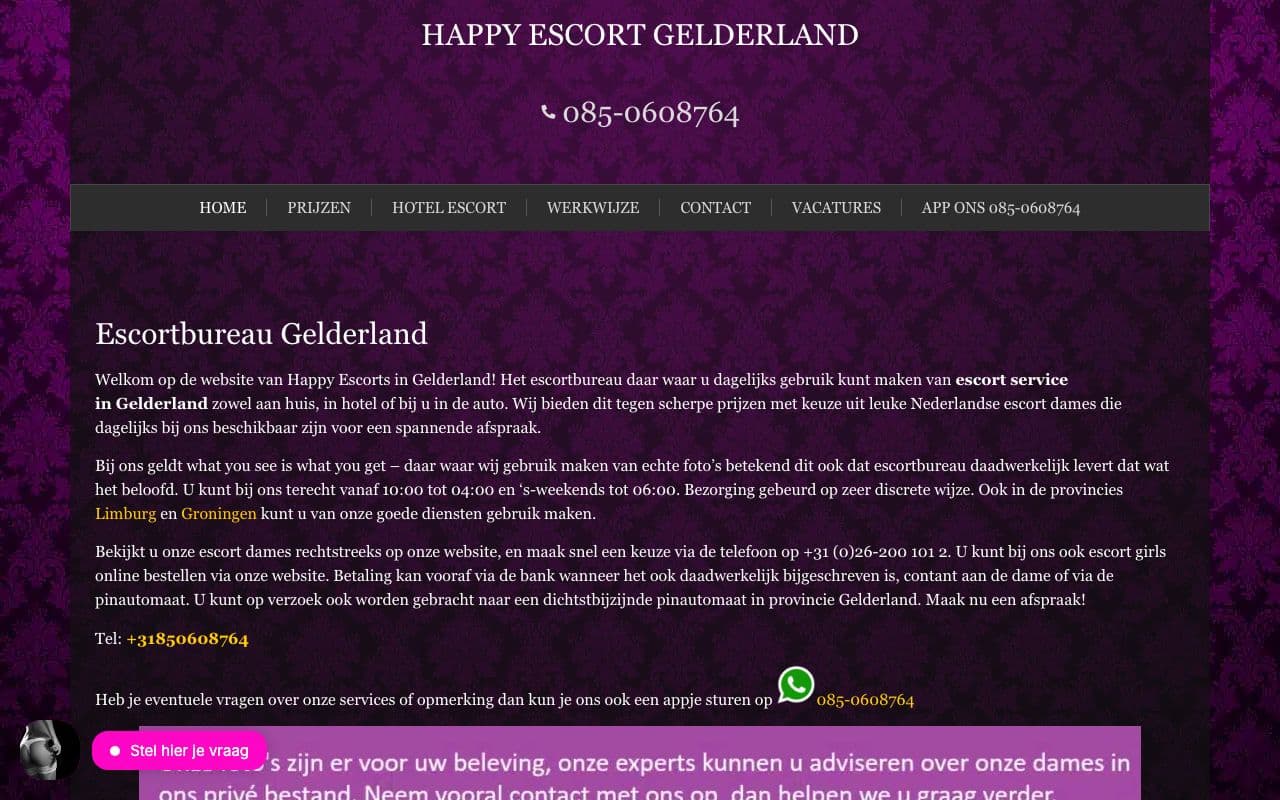 Happy Escort Gelderland — Escort service actief in heel Gelderland.