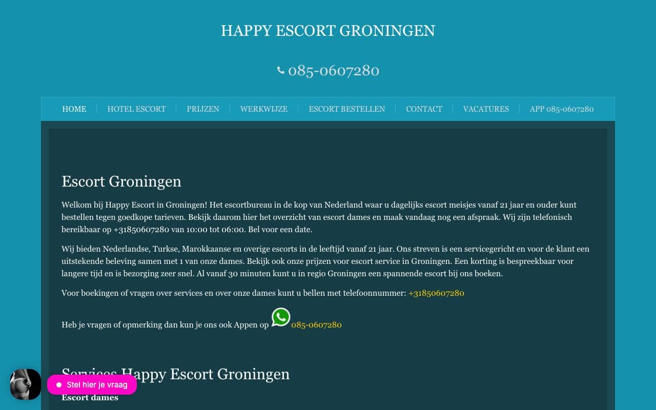 Happy Escort Groningen — Escort service actief in heel Groningen.